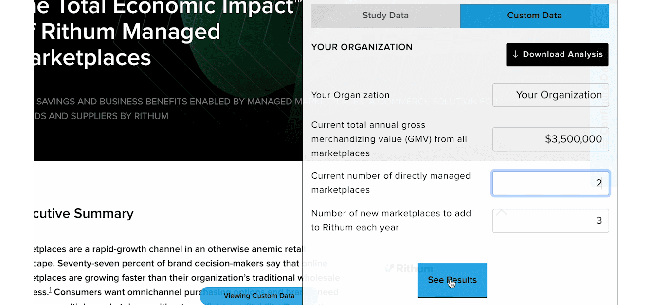How to use Forrester's TEI ROI calculator for Rithum Managed Marketplaces